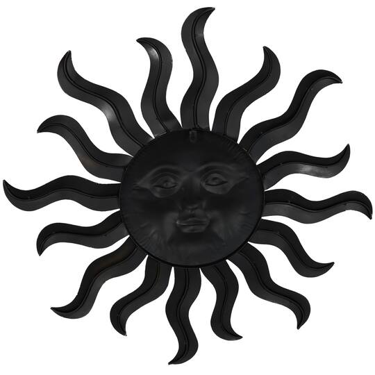 Copper Metal Sun Wall Décor with Smiling Face